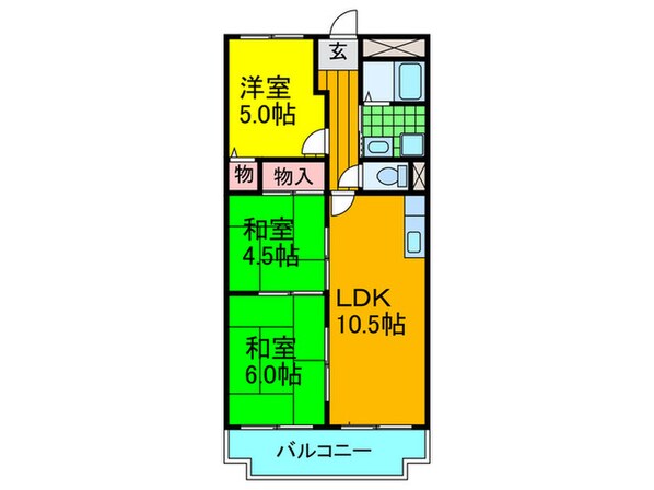 香里園オ－クヒルズⅡの物件間取画像